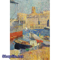 Tranh sơn dầu ngư dân đánh cá